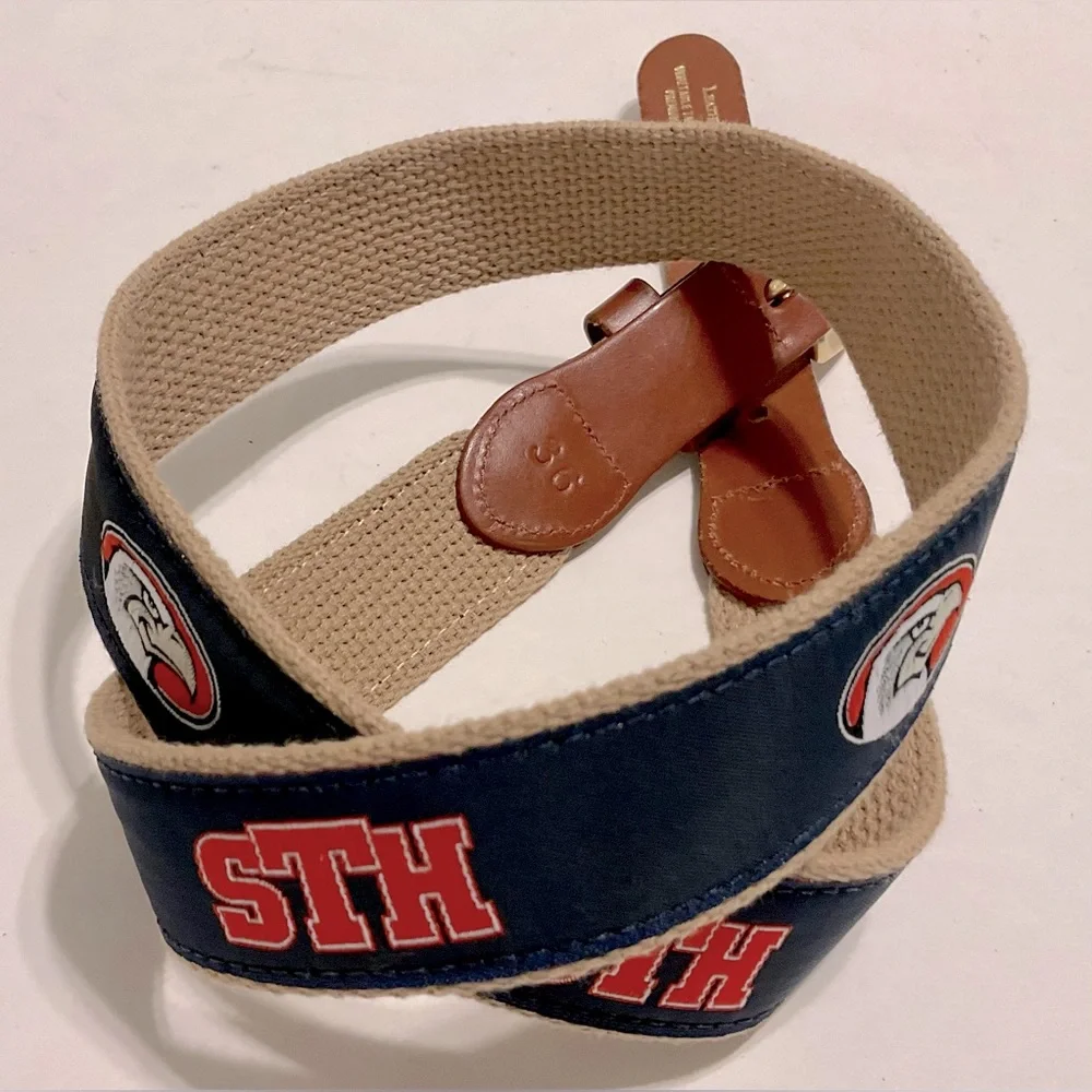 STH High quality men's leather belt, cotton braid.